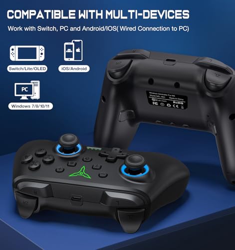 switch controller wireless switch controller compatible with switch controllerswitch 2switch liteoled wireless switch controllers work with iosandroidpc with rgb light programmable turbo amp wakeup