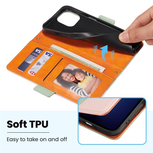 ZCDAYE Wallet Case for iPhone 15 Pro Max, Premium Colour Block Leather Phone Case Hoster - Image 2