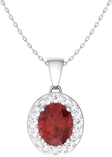 Angara V-Bale Pear-Shaped Gemstone Solitaire Necklace in 14K Solid Gold/Sterling Silver/Platinum | Natural Garnet | Opal Solitaire Pendant for Women | Birthday Gemstone Jewelry Gift