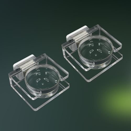 2 Pack Jumping Spider Feeding Dish - Transparent Acrylic Magnetic Tarantula Food Bowl and Water Dish - Enclosure Accessories for Small Spiders
