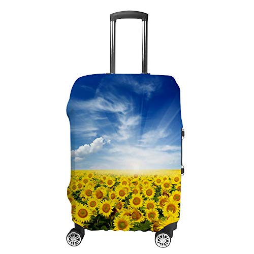 Housse de bagage tournesols bleu ciel pour repérer et protéger sa valise