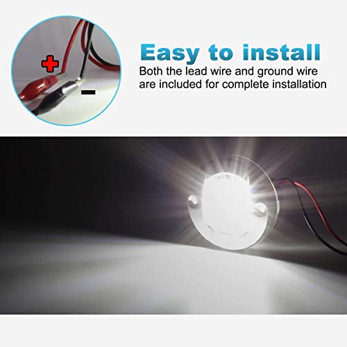 Partsam 2 Pcs 3" Inch Round Navigation Light Polished Boat Marine Led Transom Mount Stern Lights 12Led Ip68 Submersible, 316 Stainless Steel, Round Led Marine Pontoon Boat Underwater Stern Lights #TOP3