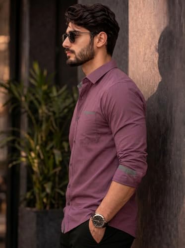 Image of Amazon Brand - INKAST Cotton Shirt for Men | Regular Fit Full Sleeve Casual Shirt | Stylish Formal Office Wear Shirts for Men | Soft Comfortable Breathable Cotton Fabric | Fashionable Office Wear