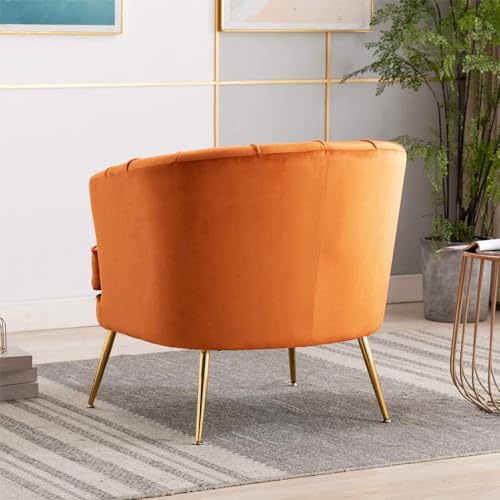 Image of Lakdi The Furniture Luxury Lounge Chair with Upholstered Velvet, Channel Tufted Back & Golden Tapered Legs, Stylish Seating for Living Room | 5 Years Warranty | Free Assembly - 15185231