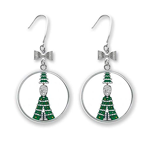 Boucles d'oreilles nœud sapin de Noël momie d'Égypte pour femme et fille
