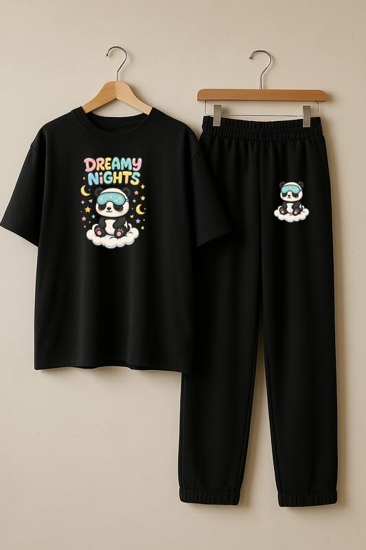 Image of My Swag Womens Cotton Night Suit | T-Shirt and Lower | Summer and Winter Sleepwear