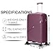 24" Medium Suitcase Luggage Suitcase 4 Wheel Lightweight Medium Size 15kg - 20kg Travel Case Hardshell Polypropylene Check in with Combinaton Lock in Purple