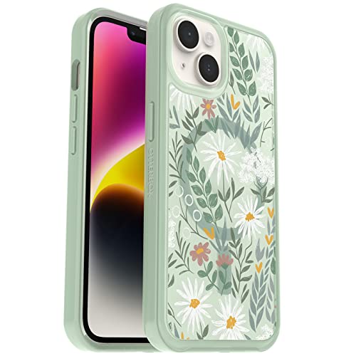 OtterBox iPhone 14 & iPhone 13 Symmetry Series+ Case - SAGE ADVICE (Green), ultra-sleek, snaps to MagSafe, raised edges protect camera & screen by OtterBox - Used condition - US$49.38