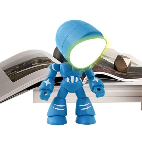 Robot nocturno genérico, linterna de dibujos animados, lámpara de mesa con luz suave, para niños y dormitorio, lámpara decorativa para relajarse y leer el sueño para cumpleaños