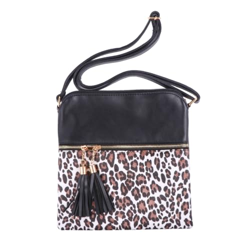 Sac léopard femme bandoulière franges petit sac à main tendance automne