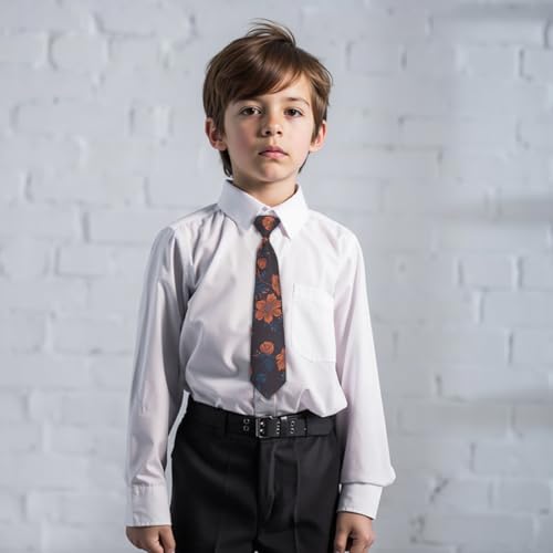 Alizeal Boys 13inches Length Flower Pattern Neckties4