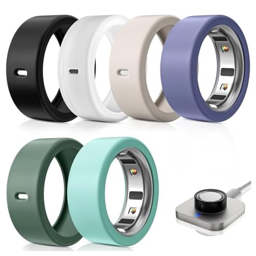 Pacote com 8 protetores de anel compatível com Oura Ring Gen 4/Oura Ring Gen 3/Samsung Galaxy Ring/ULTRAHUMAN Ring AIR/RingConn 2&1, capa de anel de silicone para malhar acessórios masculinos