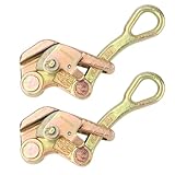 2 Pack 2T Cable Grip, 4409 lbs Wire Gripper, Wire Rope Tightener, Cable Pulling Tool, Carbon Steel Wire Stretcher with Swing Latch, Steel Cable Puller Tool for Wire Rope, Electricity, Industry