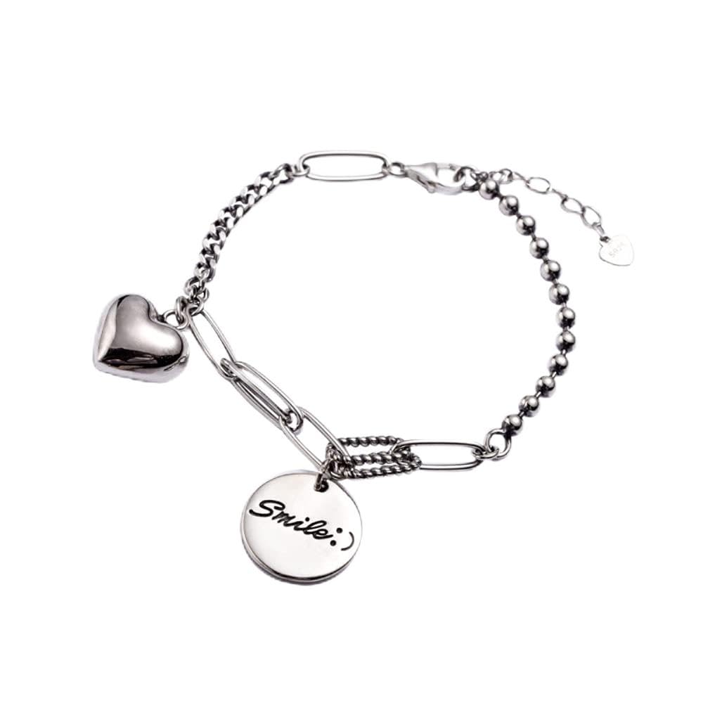 Pulsera con dijes, Letra, Forma de corazón, Colgante, Mano para Mujer, Fiesta