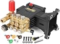 TOOLCY Pressure Washer Pump Max 4000 PSI 4.2 GPM, 1" Shaft Horizontal Gas Power Washer Pump Replacement, Direct Drive, Triplex Plunger Replacement Pump with Pressure Adjustment Unloader