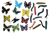 Nikki's Knick Knacks Beautiful Plastic Butterfly and Caterpillar Figure Toys