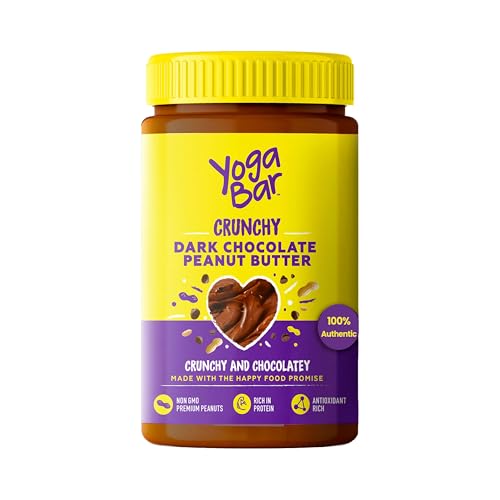 Image of Yogabar Dark Chocolate Peanut Butter Creamy & Chocolatey Slow Roasted Non-GMO Premium Peanuts 400gm, Jar