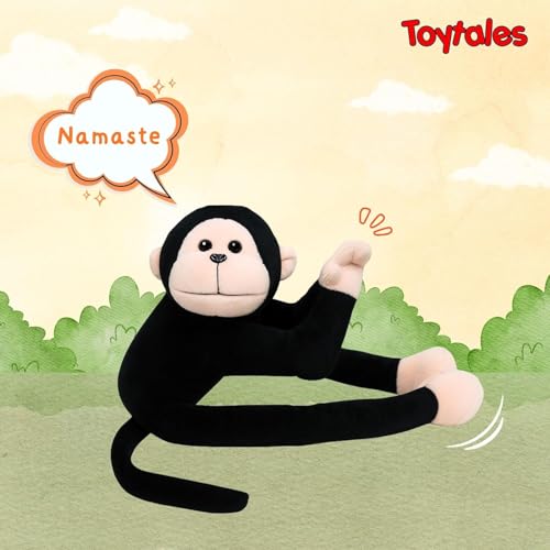 Image of TOYTALES Namaste Hanging Monkey Toy | Cute Stuffed Animal Soft Toy for Kids | Small Huggable Plush for Girls & Boys | Ideal Gift for Babies and Home Decor | (45CM, Black)
