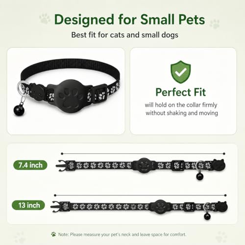 Image of Pet Tracker,GPS Collar for Cats,Smart tag,Waterproof Compatible with Find My,No Monthly Fee,Advanced Tracking Solution Smart Collar for Pet Safety Ideal Small Large Cats(Android User)