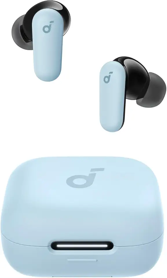 soundcore P30i da Anker, Fone de Ouvido Bluetooth 5.4 com Cancelamento de Ruído Adaptativo, Graves Poderosos, 45H de Reprodução, Estojo 2-em-1 com Suporte para Celular, IP54, Fone sem fio TWS, Azul