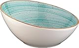 Bonna Premium Porcelain AAQVNT22KS Aura Aqua Bowl Schale, Salatschale, Schüssel, 21.5x22cm, 850ml, Porzellan, türkis, 1 Stück