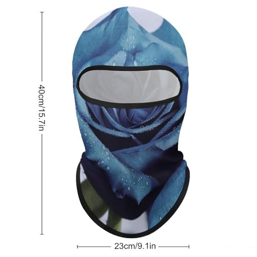 Balaclava para hombre, máscara para esquí y ciclismo, color azul con flores rosas, cobertura facial para invierno miniatura 2