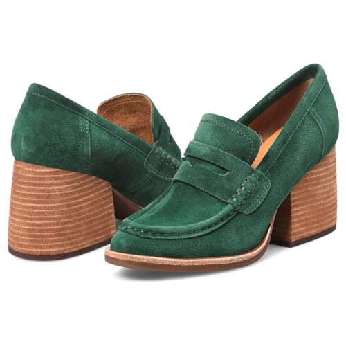 Image of MOOMMO Women Chunky Platform Loafers Pumps Round Closed Toe Slip On Penny Loafers Suede Block High Heels Oxford Shoes Formal Classic Thick Heel Dress Loafer Office Ladies Vintage Comfort 4-11 M US