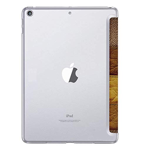 Image of DuraSafe Cases iPad Mini 4 7.9 Inch 2015 [ Mini 4th Gen ] A1538 A1550 MK6K2HN /A MK6J2HN /A MK6L2HN /A Trifold Printed Hard Smart PC Transparent Back Cover - Brown Patchwork