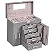 ANWBROAD Enorme scatola di gioielli organizer per gioielli 6 livelli 40 ganci supporto per display con serratura specchio scatola gioielli ragazze orecchini anelli collane bracciali JJB018H