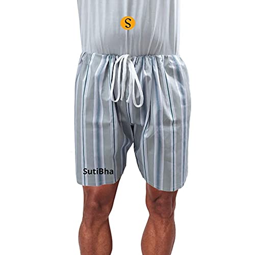 Image of Men's Lattha Traditional Pure Cotton Underwear aka Patta wala Janghiya, Dhari wala / Striped Undergarment, Khadi Latthe Ka Jangia, Nicker,Chaddi; Nade wala kachha with wide Miyani /Asan & Back Pocket & Drawstring /Nada