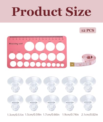 Image of 6Pcs Spectra Breast Pump Flange Inserts, Breast Pump Flange Sizing Kit with Nipple Ruler, Compatible with Most Breast Pumps for Comfortable Pumping (Transparent （12PCS）)