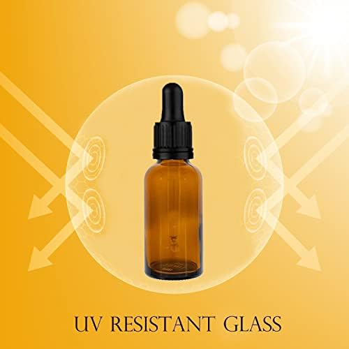 Bee Beautiful 30ml Amber Glass Bottle with Clear Glass Dropper Pipette (5 X 30ml Bottles)