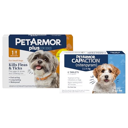 Image of PetArmor CAPACTION Oral Flea Treatment for Dogs (6 Doses) + Bonus PetArmor Plus Topical Flea & Tick Treatment & Preventative for Dogs 5-22 lbs (1 Dose)
