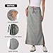 Gumipy Women's Casual Maxi Skirt High Waisted Drawstring Long Skirts Fall Fashion Side Slit Skirt Loose Plain Women's Skirts with Pockets Going Out Travel Outfits 2026 Trendy Womens-Skirt