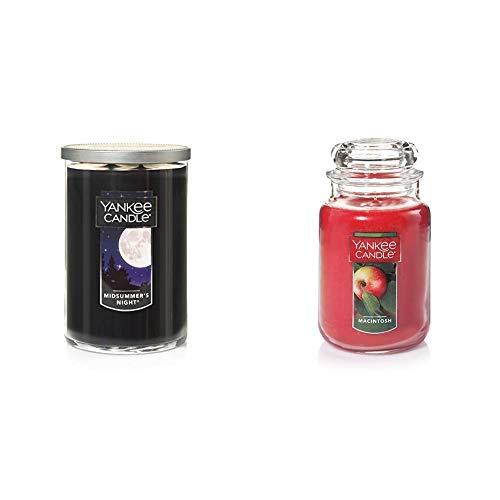 Yankee Candle Large 2-Wick Tumbler Candle, MidSummer's Night & Large Jar Candle Macintosh