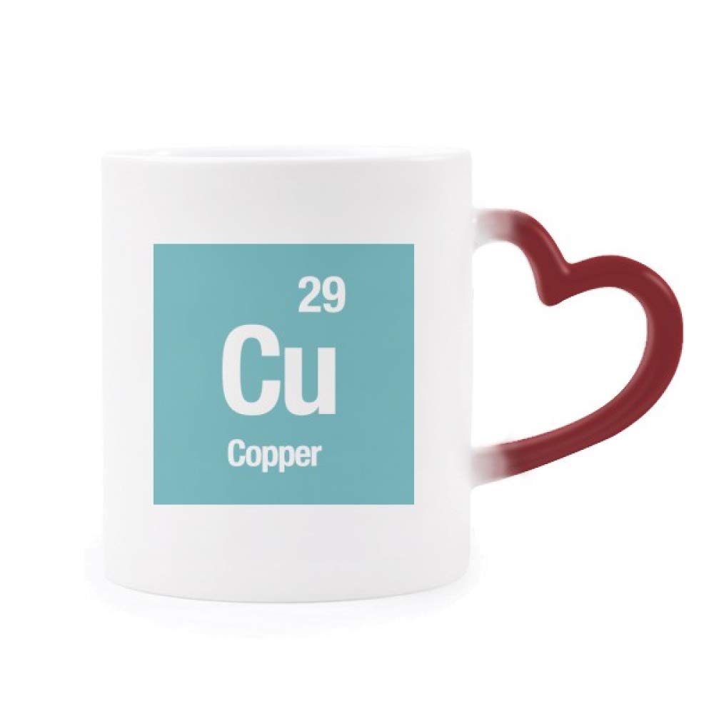 Cu Copper Chemical Element Science Heat Sensitive Mug Red Color Changing Stoneware Cup
