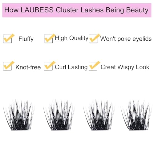 Image of Lash Clusters 72pcs Individual Lashes D Curly Cluster Lashes 0.07mm Thickness Eyelash Clusters DIY Lash Extension Kit Cluster Eyelash Extensions (03-0.07D, 14mm)