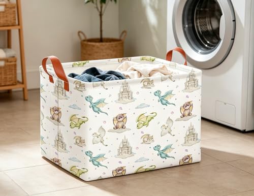Image of CLOCOR Rectangular Storage Bin,Waterproof Books Box,Gift Basket(Dinosaur)