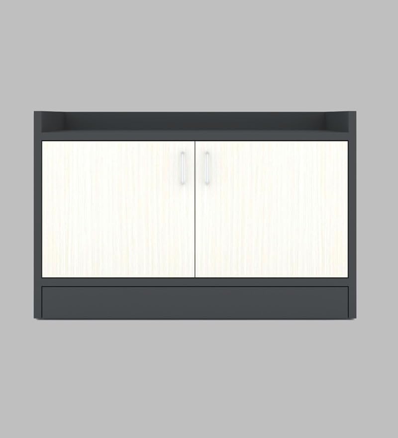 Image of SPECIALITY PANELS 2 Door Shoe Rack with Storage Cabinet, Grey and White, 75x49x37.5 cm, DIY Assembly