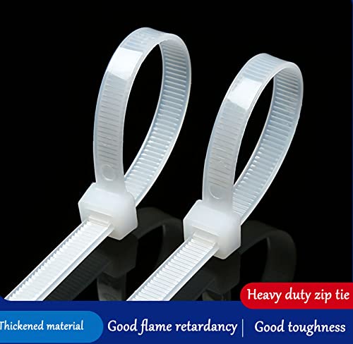 White Zip Ties 18 Inch Long Cable Ties Wraps 60 Pcs/Pack Outdoor Use Large Plastic Ties Heavy Duty With 120 Pounds Tensile #TOP2