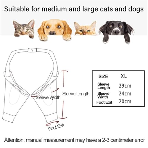 QEDBOJE Hundebeinschutz Ellenbogenbandage Hund verhindert das Lecken von Wunden hilft bei Arthritis (XL für mittelgroße und große Hunde)