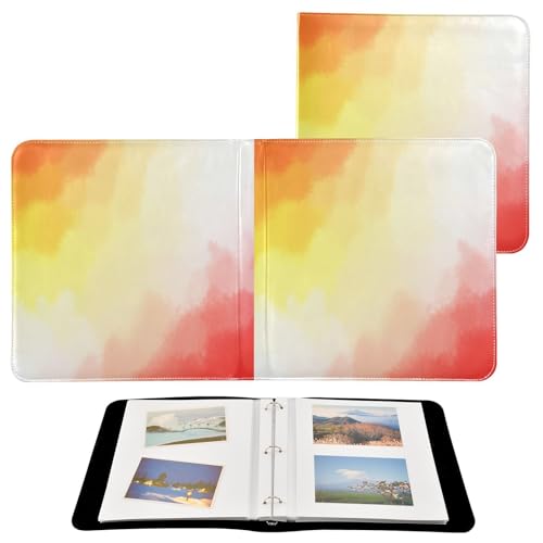 JUMBEAR Álbum de fotos grande autoadhesivo con 20 páginas, álbum de recortes para boda, familia, bebé, vacaciones, color naranja y rojo