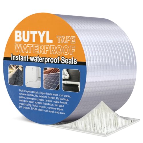 NUTKIT Cinta de Butilo Impermeable 5Mx10cm,Cinta Impermeable Autoadhesiva,Cinta Selladora de Gran Durabilidad, para Fugas de Techo, Reparación de Grietas, Ruptura de Tuberías