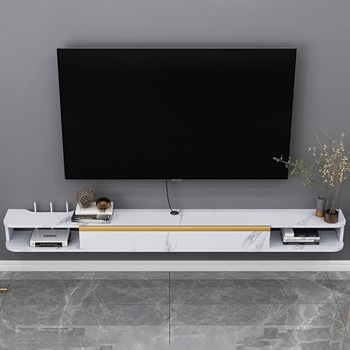 Meuble TV mural avec porte suspendu pour un salon moderne et une soirée cinéma lumineuse