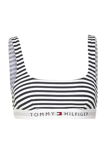 Tommy Hilfiger UW0UW045600LF Bralette Print Navy White Stripe (Weiss/Blau,...