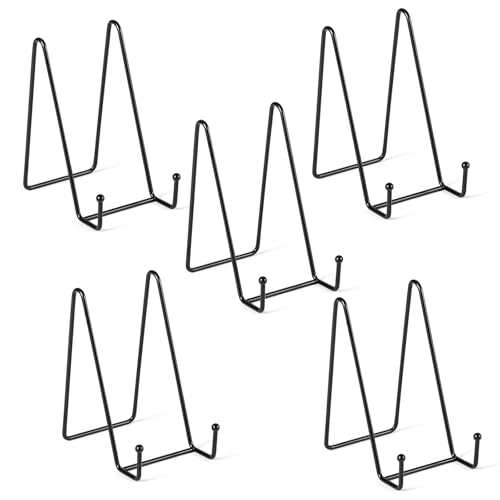 Lista de Expositores los 10 mejores. 43 KCB Paquete de 5 Soporte De Exhibición de 6 Pulgadas, Soporte de Placa de Caballete de Hierro, Soporte de Marco de Fotos Para Foto, Caballete de Fotos, Plato de Arte de Mesa,...