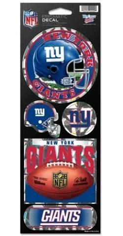 NFL New York Giants Prismatic Stickers, Team Color, One Size