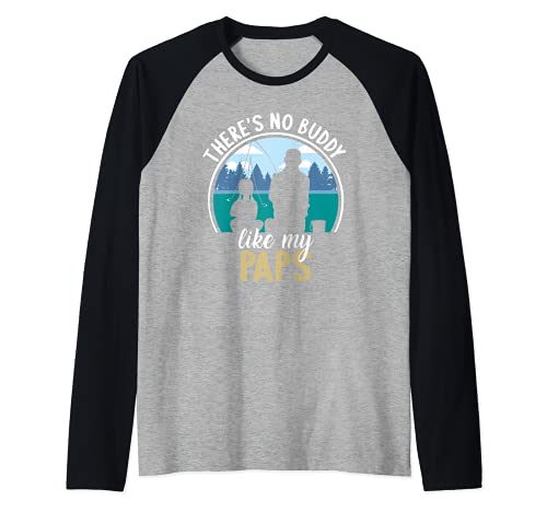 PAPS Granddaughter friends forever fishing together Raglan Baseball Tee, Black