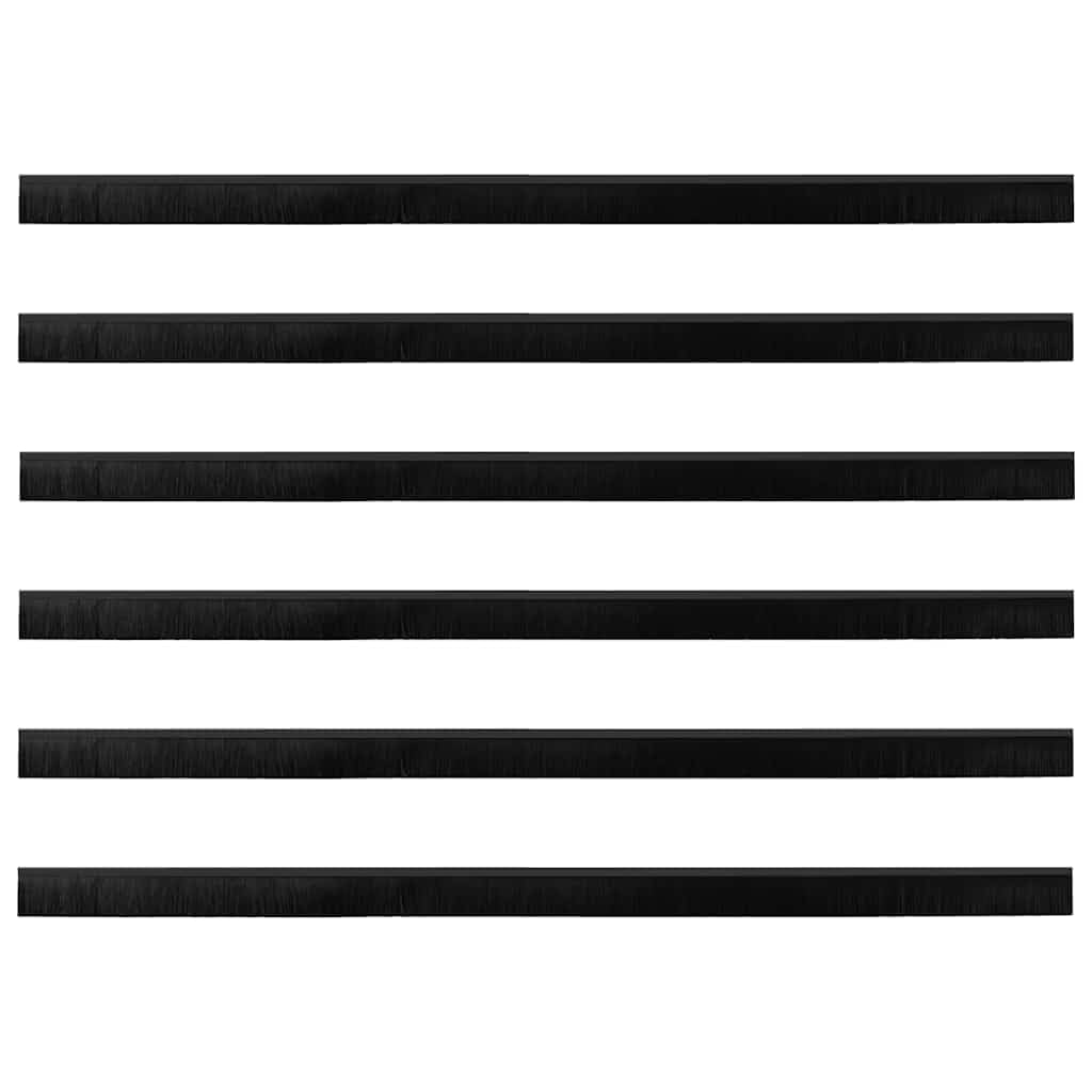 Nakładane uszczelki do drzwi, czarne, ze stopu aluminium, 6 sztuk, długość 100 cm, do drzwi mieszkania, drzwi pokojowych, energooszczędne, pochłaniające dźwięki, odporne na warunki