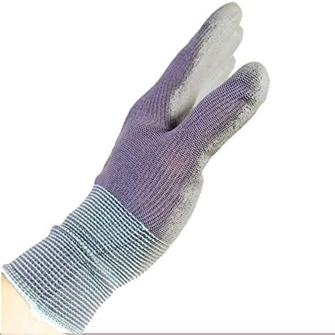 Gloves Cut Resistant Palm Coating Gray 13 Gauge Nylon Machine Knit Polyurethane (36 pairs, Medium)